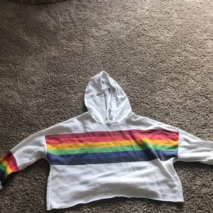 Cropped rainbow hoodie